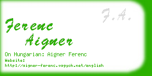 ferenc aigner business card